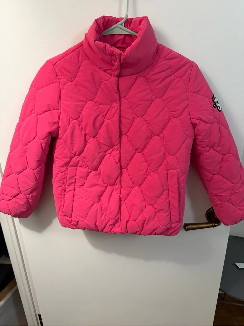 Juicy Couture Girls M 10/12 Hot Pink Quilted Puffer Jacket Y2K